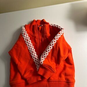 Never worn - Janie & Jack bright orange/red sweatshirt